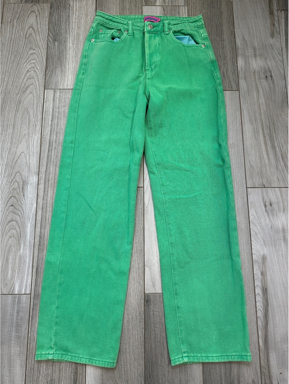 Edikted Green High-Waisted wide Leg Jeans